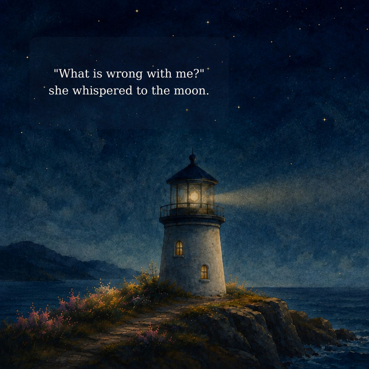 "What is wrong with me?" she whispered to the moon.